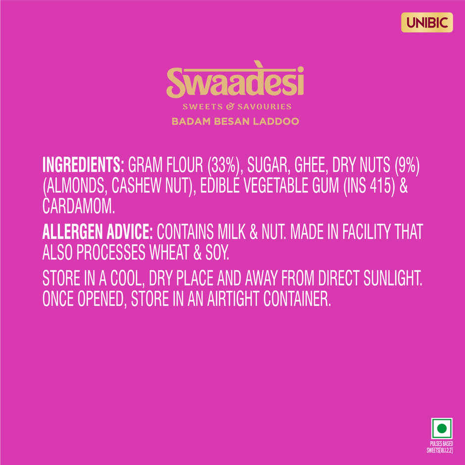 UNIBIC Swaadesi Badam Besan Laddoo Tin